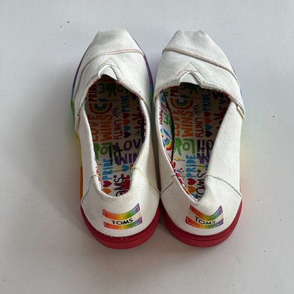 TOMS white pride canvas alpargata cupsole womens slip on Size 5 - Picture 4 of 6
